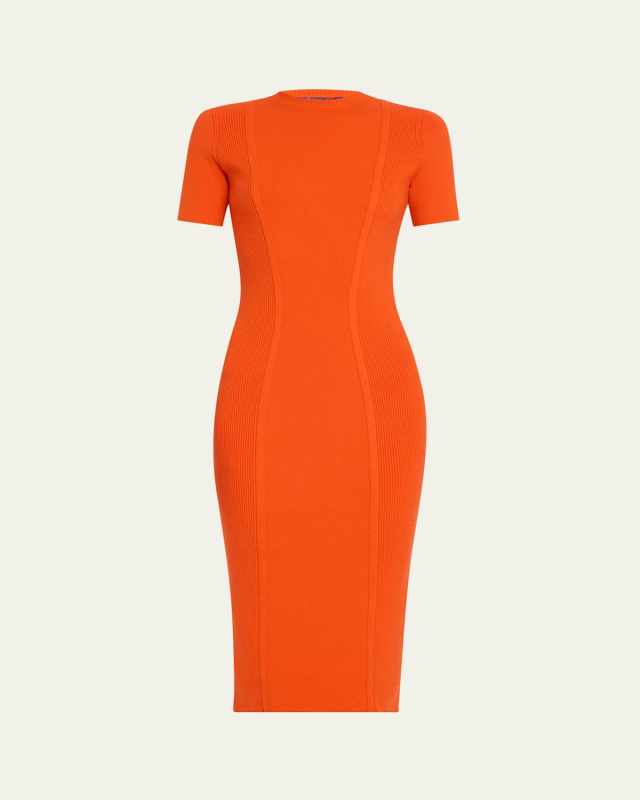 Ribbed Body-Con Cashmere Dress